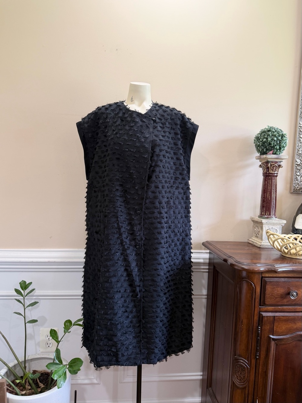 Rachel Comey Black Feathered Shift Dress - Elegant Minimalist Style